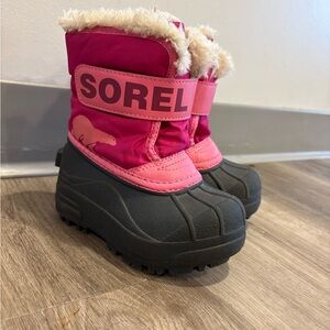 Sorel Kids' Pink and Black Snow Boots